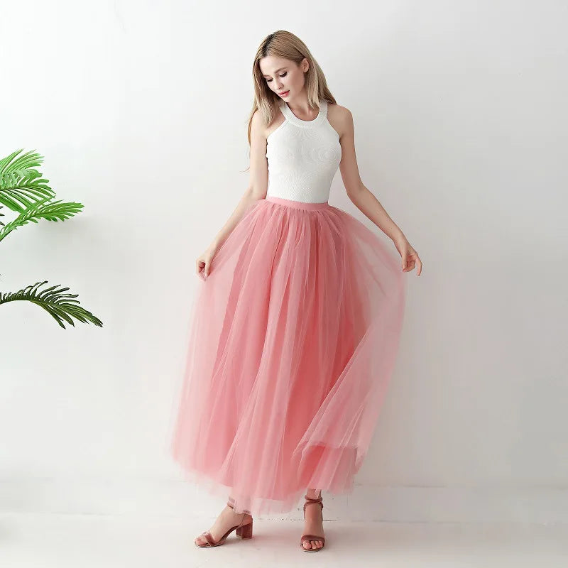Jupe longue en tulle Kamala 17 Couleurs diponibles