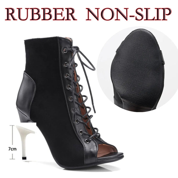 Bottines danse Myriam noir Talons de 7 à 11cm