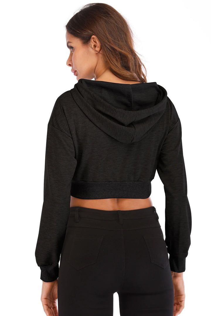 Sweat-shirt court à capuche manches longues Wedia