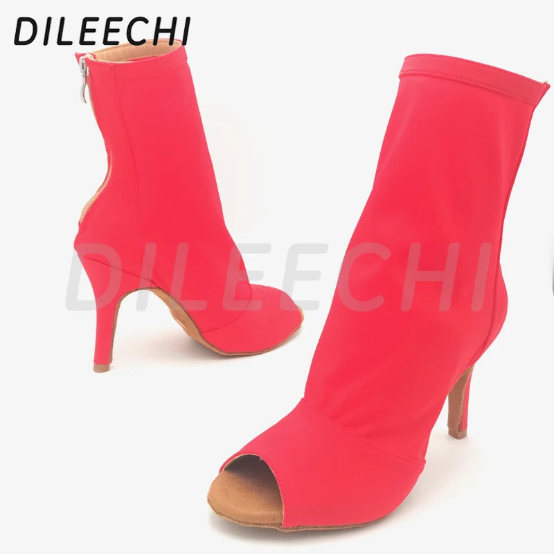 Bottines danse Assa rouge semelle suede Talons 6 à 11cm