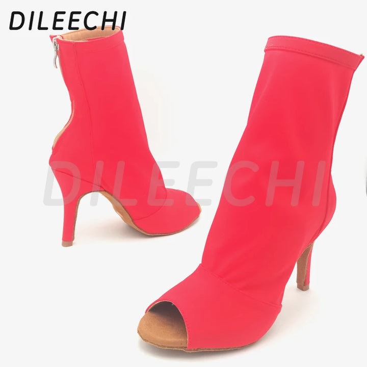 Bottines danse Assa rouge semelle suede Talons 6 à 11cm