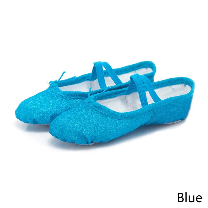 Chaussons demi-pointes bi-semelle à paillettes