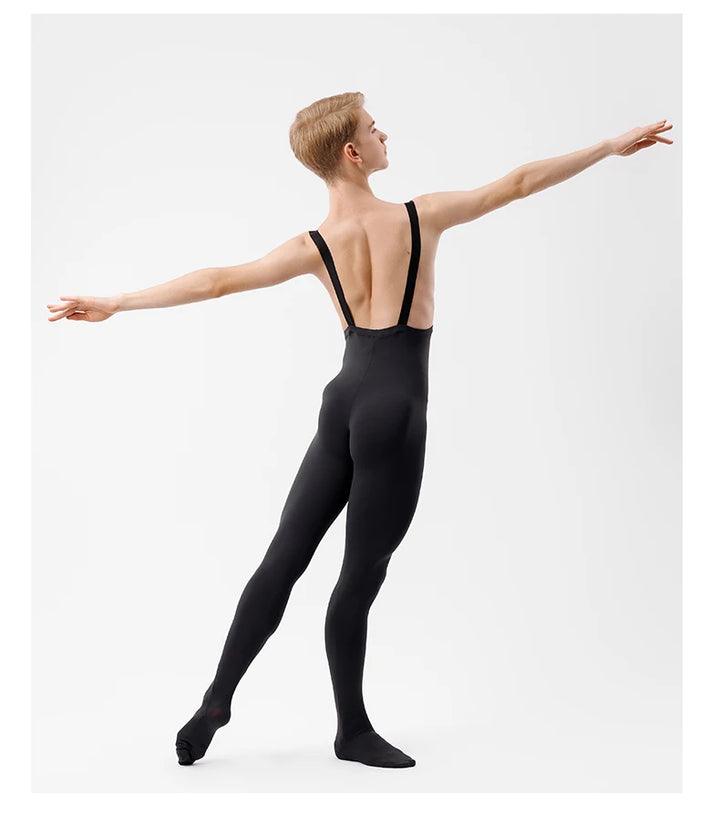 Collant danse à bretelles avec pieds homme Mickael