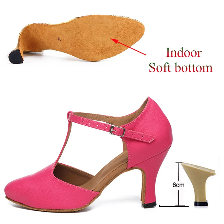 Chaussures de danse fermées Irina rose Talons cubains de 4.5 à 8.3cm
