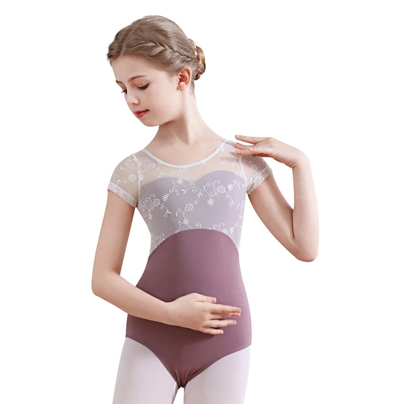 Justaucorps manches courtes haut dentelle Alix