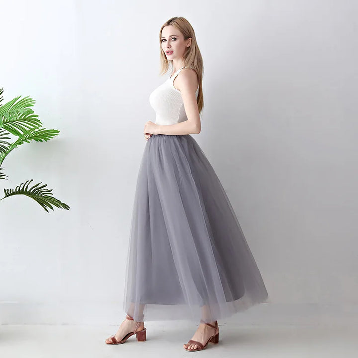 Jupe longue en tulle Kamala 17 Couleurs diponibles