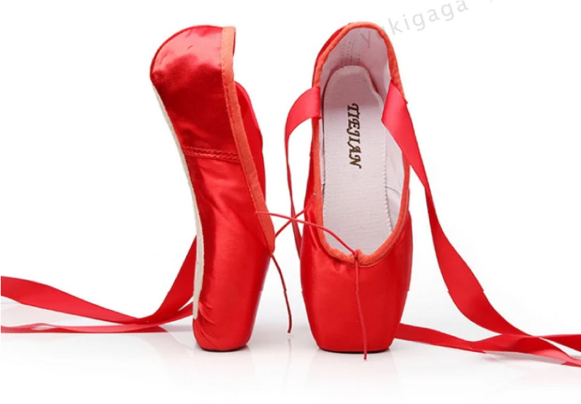 Chaussons Pointes satin rouge avec protections Taille 34