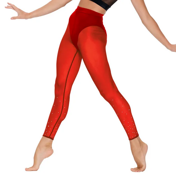 LEGGING NOIR EN MAILLE TRANSPARENTE avec strass Ayline