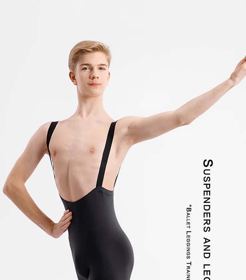 Collant danse à bretelles avec pieds homme Mickael