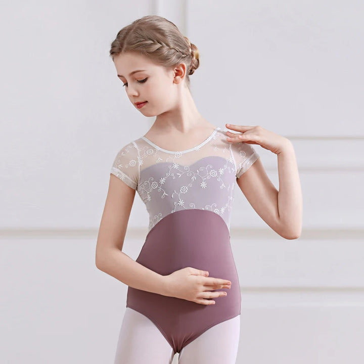 Justaucorps manches courtes haut dentelle Alix