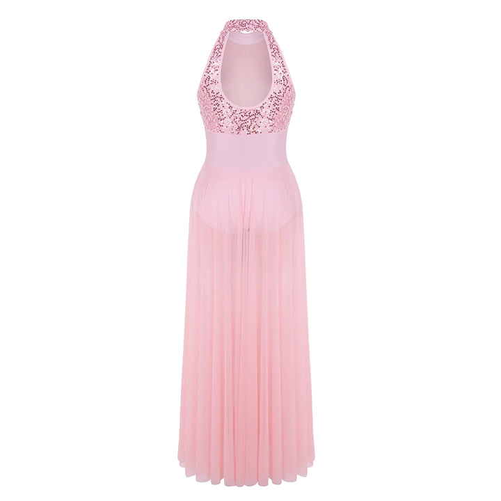 Robe justaucorps paillettes Macha fendue sur le côté