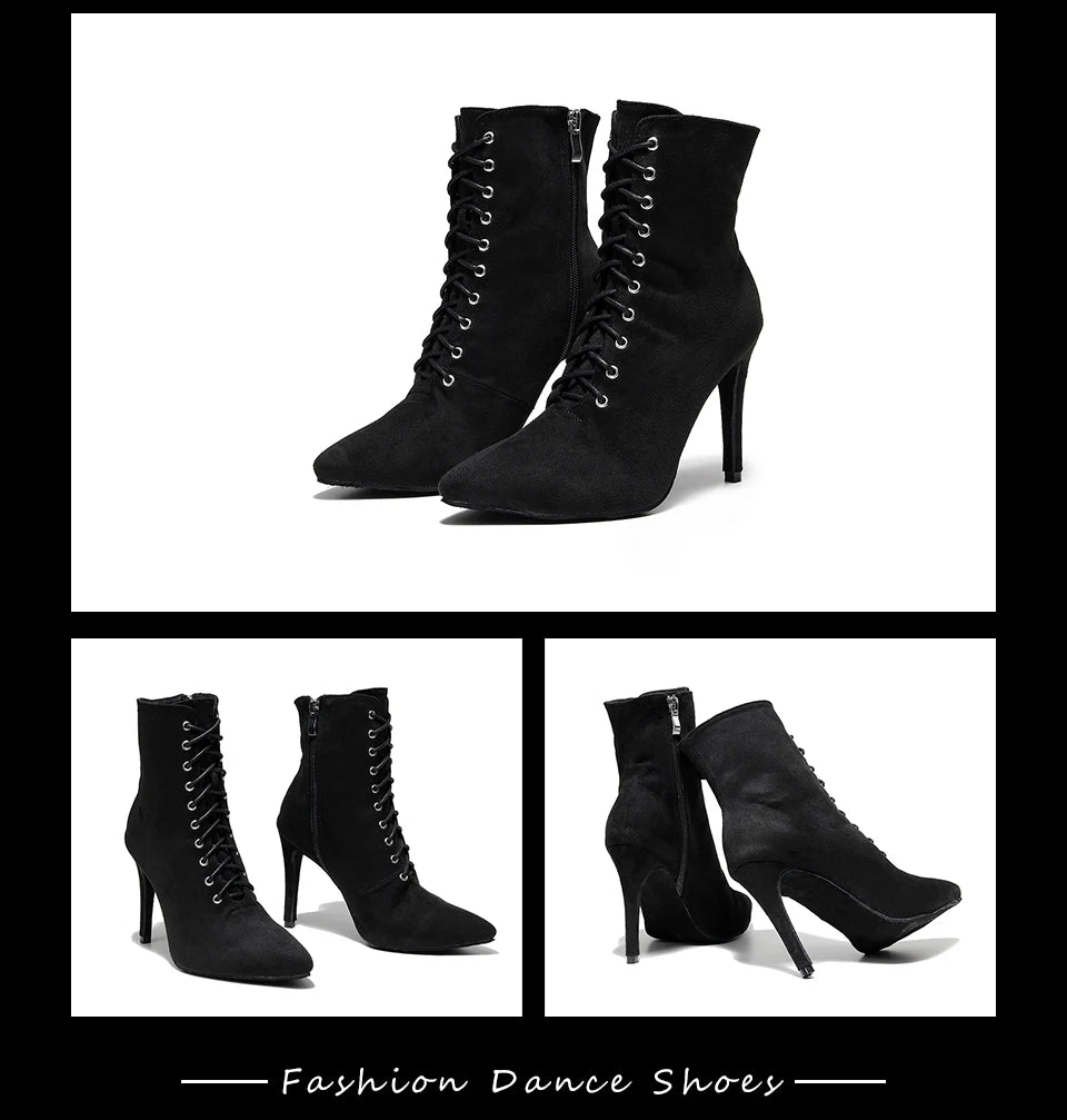 BOTTINES FERMÉES DANSE SHAYANE NOIR TALONS DE 6 À 11CM