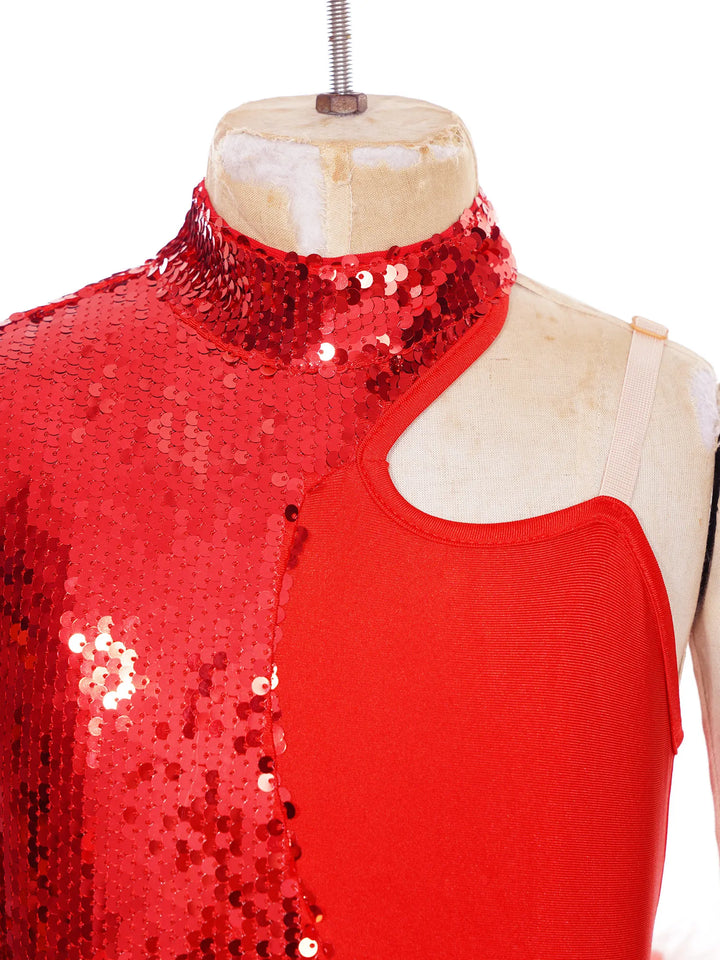 Justaucorps 1 manche avec tulle et paillettes Lamya