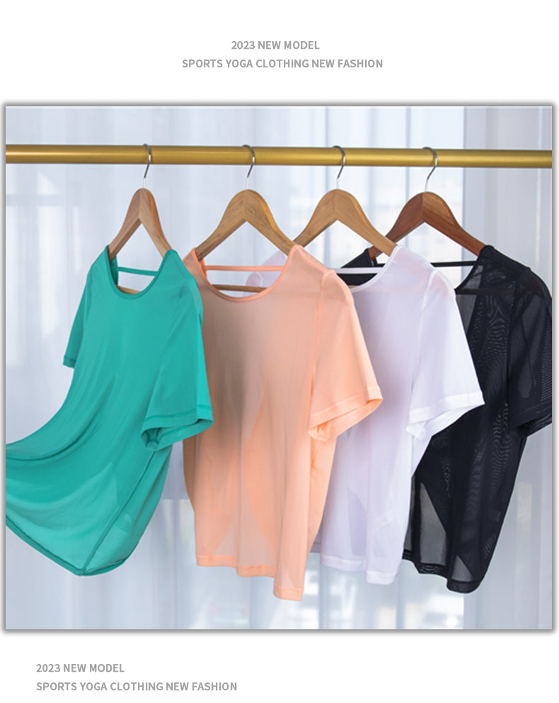 T-shirt manches courtes dos croisé ouvert