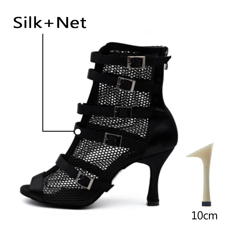 Bottines Sofia maille noire Talon de 6 à 10cm