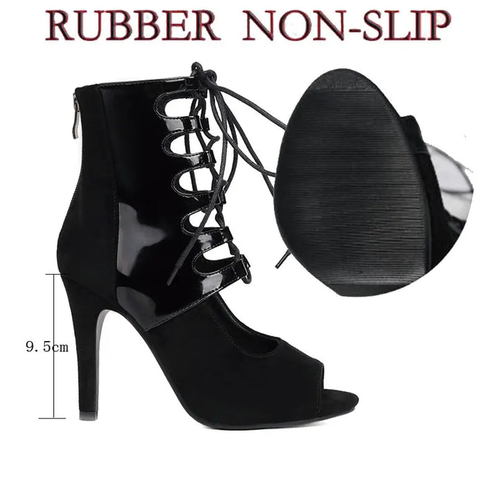 Bottines de danse Carine semelle caoutchouc Talons de 7 à 11cm