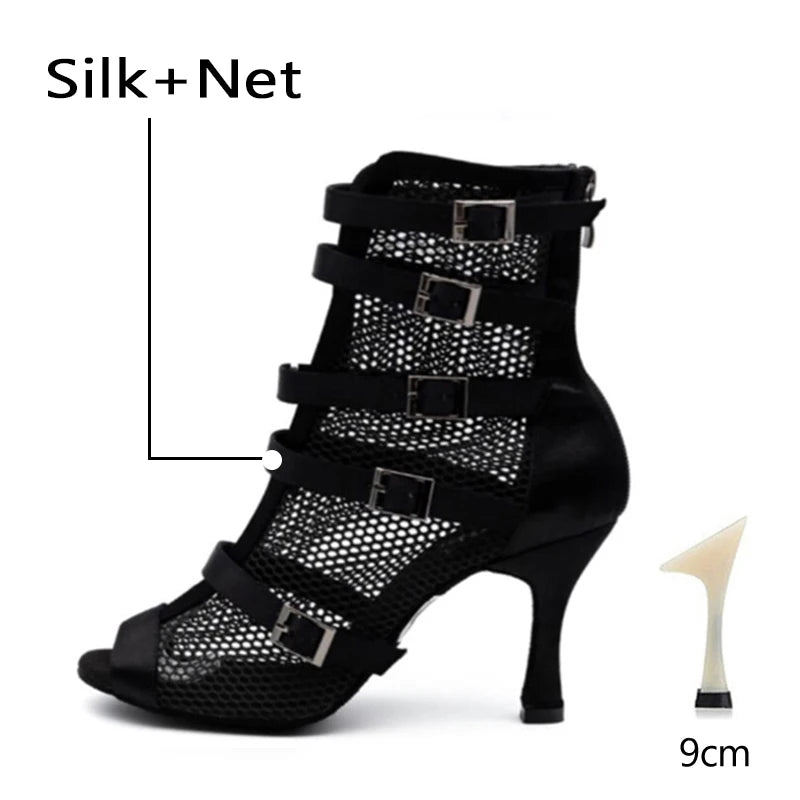 Bottines Sofia maille noire Talon de 6 à 10cm