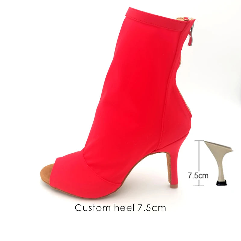 Bottines danse Assa rouge semelle suede Talons 6 à 11cm