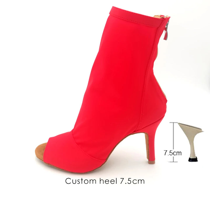 Bottines danse Assa rouge semelle suede Talons 6 à 11cm