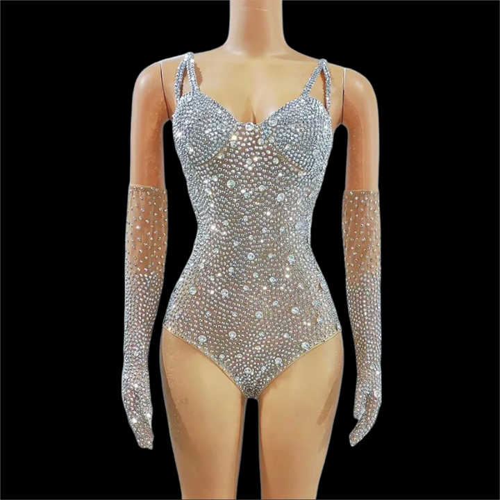 Justaucorps strass avec gants Celil