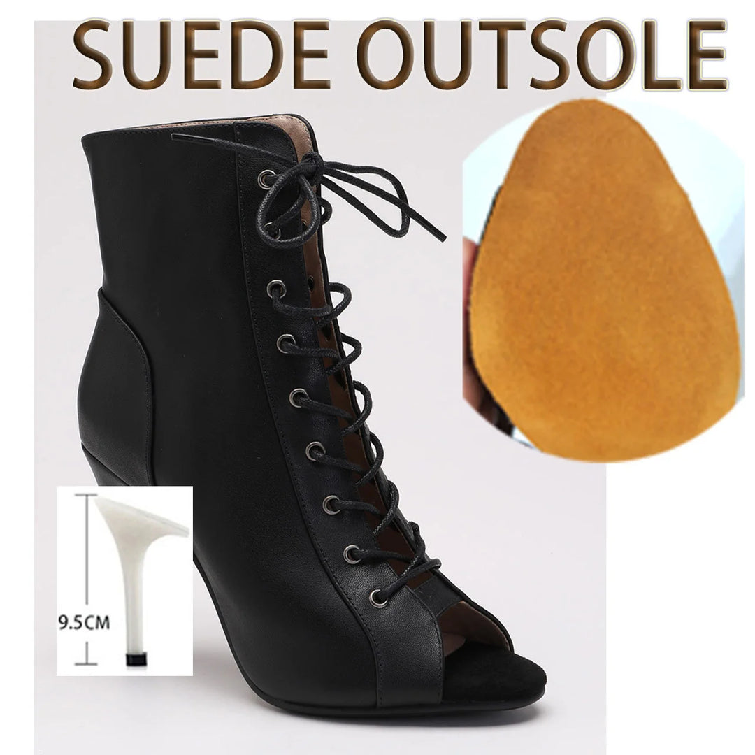 Bottines de danse cuir Nael Talons 7 à 9.5cm