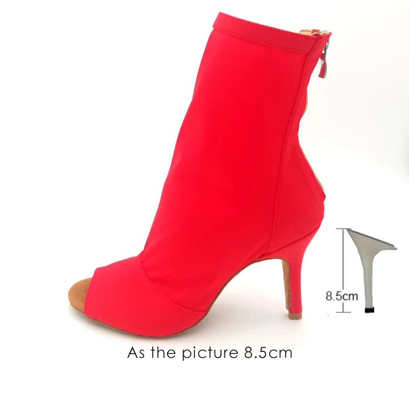 Bottines danse Assa rouge semelle suede Talons 6 à 11cm