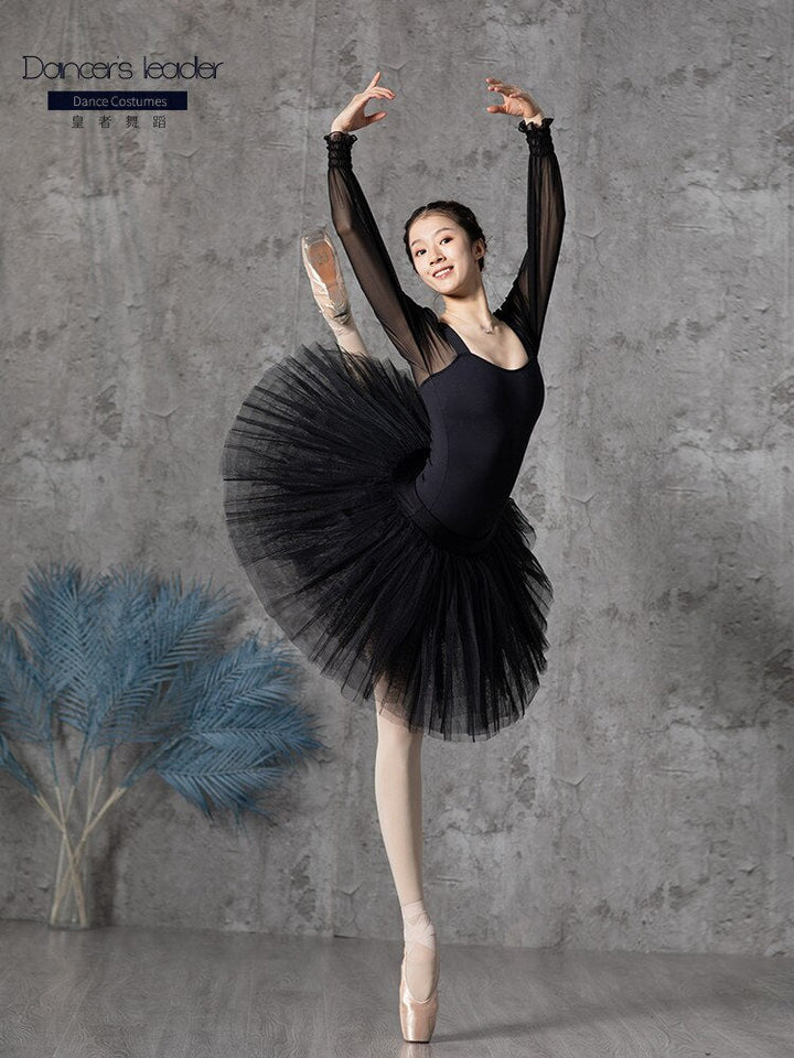 Justaucorps manches bouffantes Iduna coloris noir