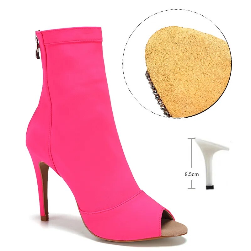 Bottines danse Assa rose Talons de 6 à 10cm