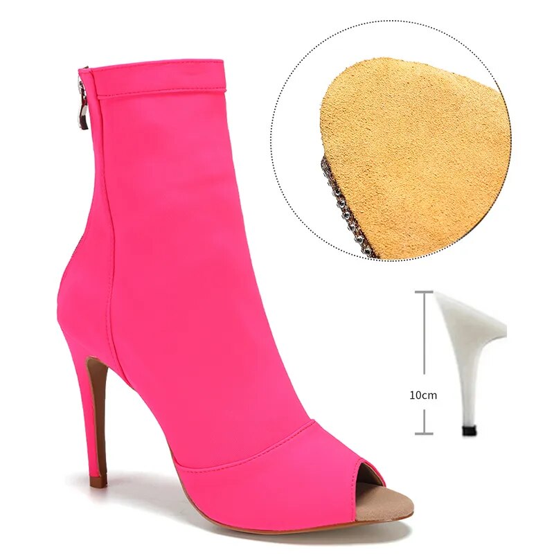 Bottines danse Assa rose Talons de 6 à 10cm