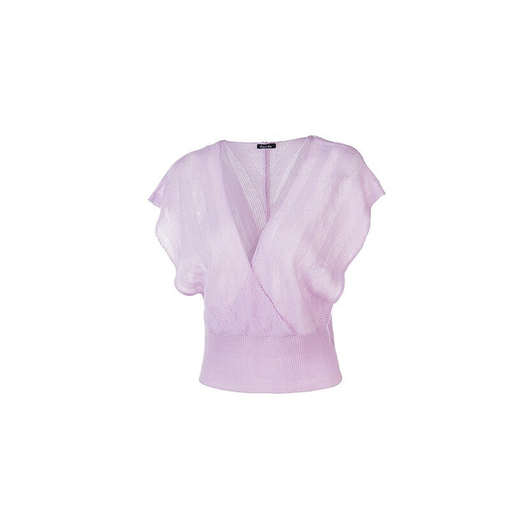 Top fantaisie maille légère et transparente 4 coloris au choix