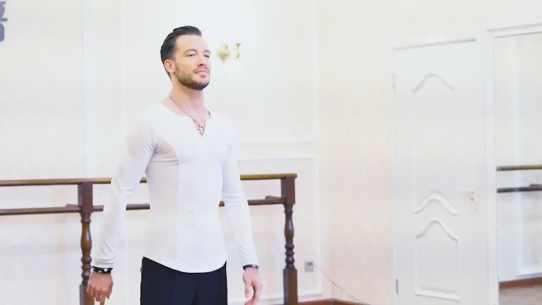 T-Shirt manches longues col V-Neck 3 coloris au choix