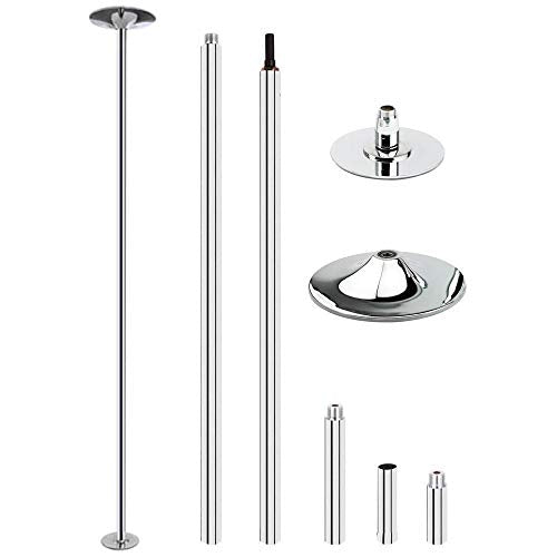 Barre de Pole Dance chromée rotative réglable 222,5-280cm