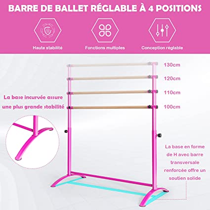 Barre de danse mobile réglable 4 hauteurs