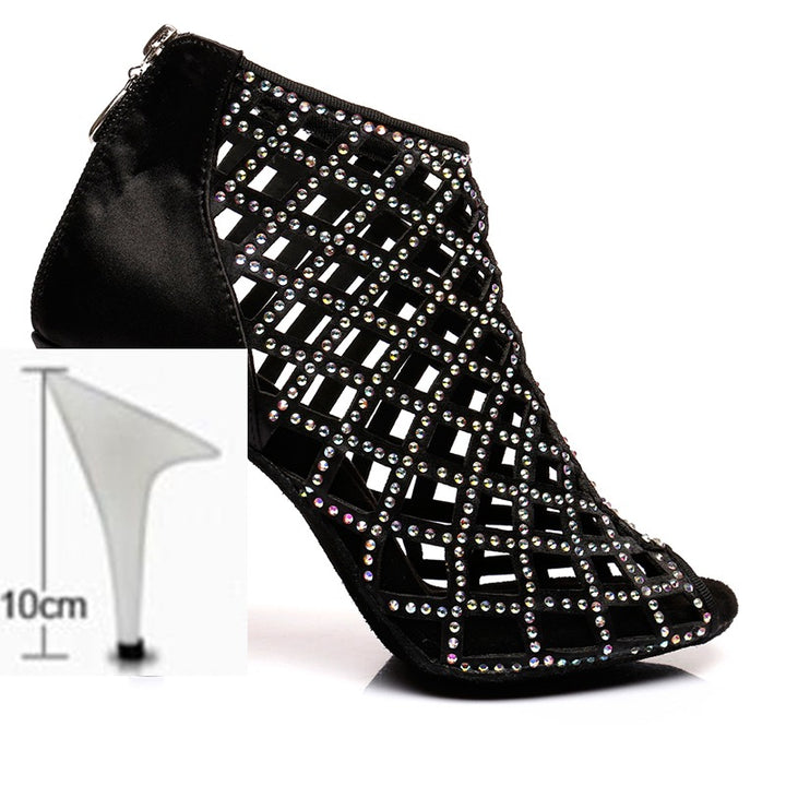 Bottines strass coloris noir Régine Talons de 6 à 10cm