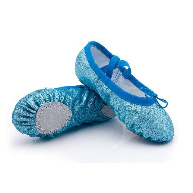 Chaussons demi-pointes paillettes bleu