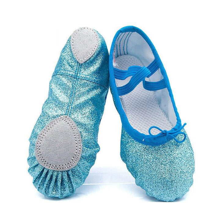 Chaussons demi-pointes paillettes bleu