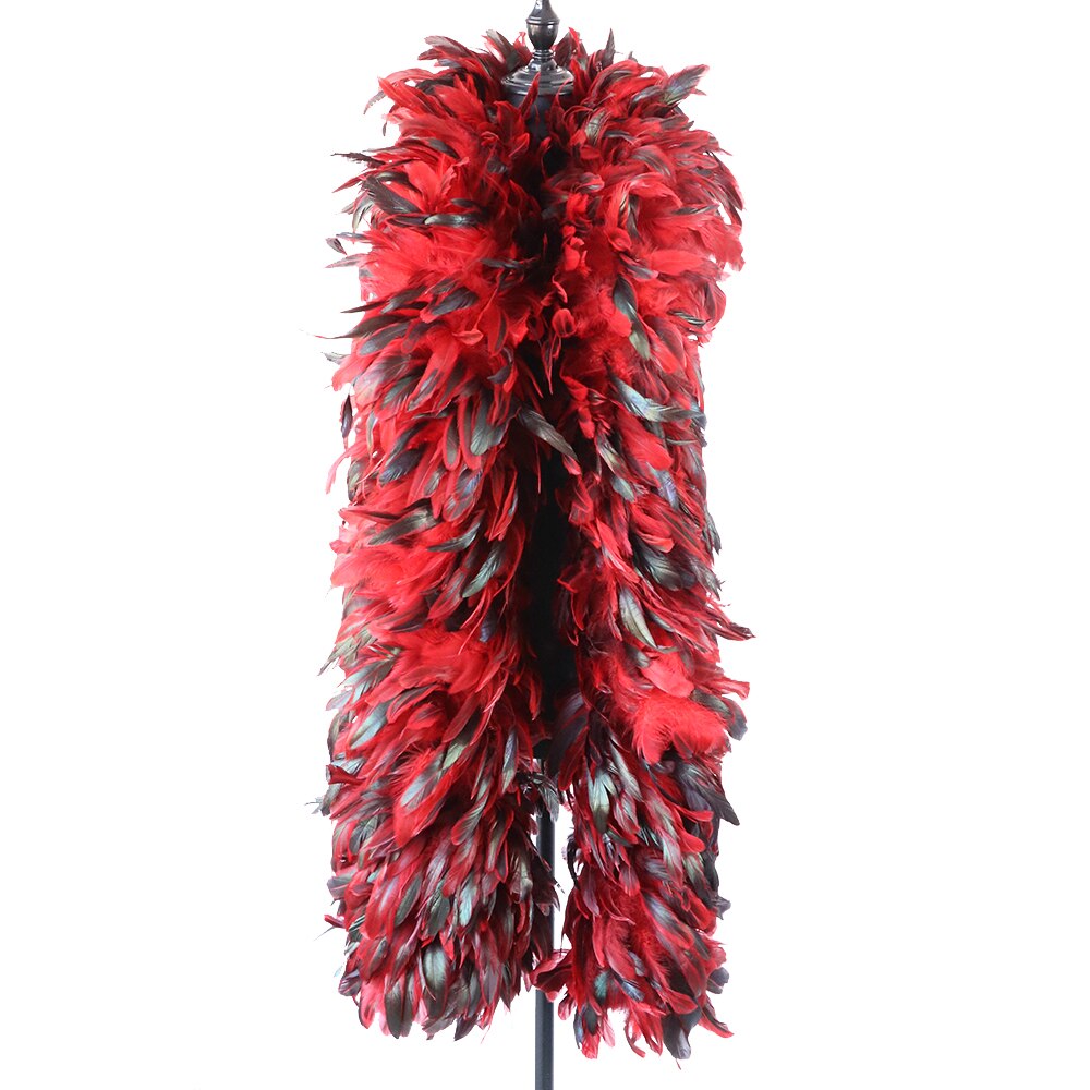 Boa en plumes de coq 2m bicolore