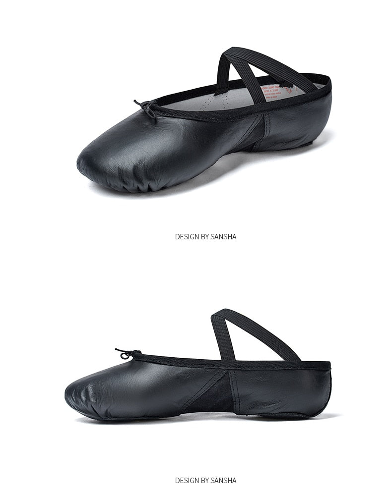 Chaussons demi-pointes en cuir Sansha