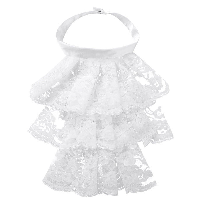 Jabot en dentelle coloris blanc ou noir