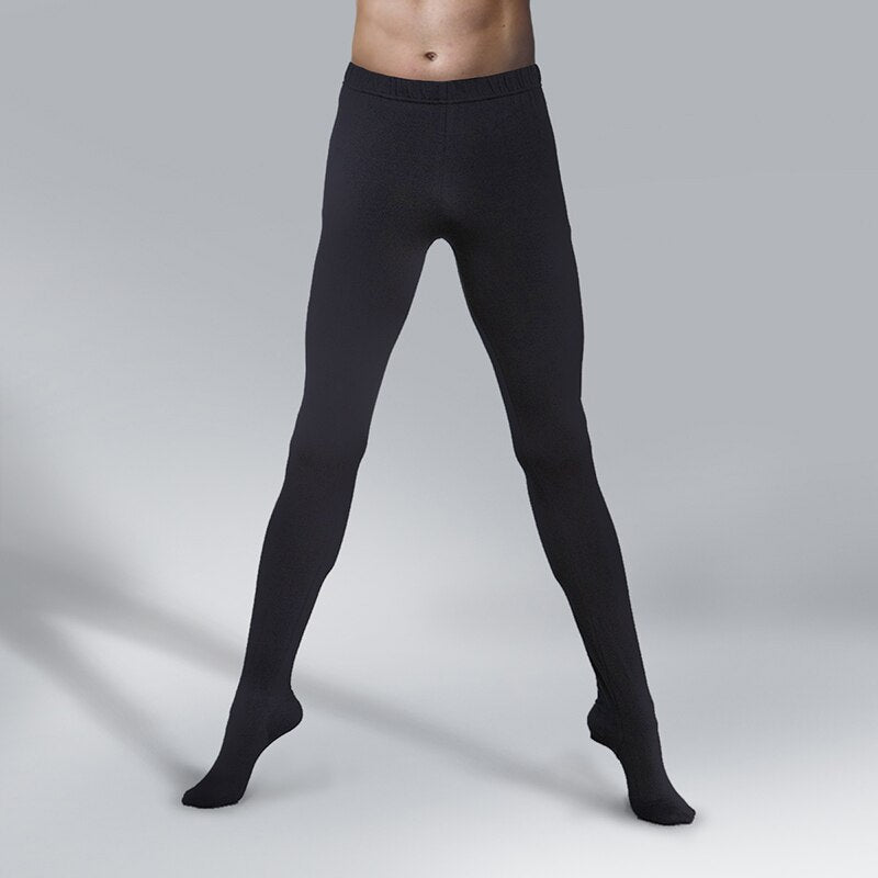 Collant danse avec pieds pour homme coloris noir ou blanc