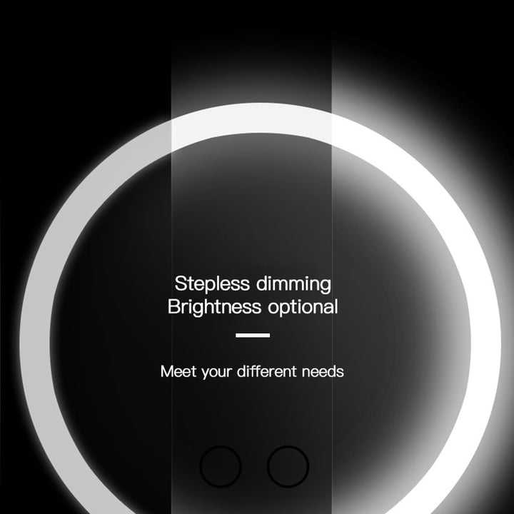 Miroir de maquillage rond avec lumière LED