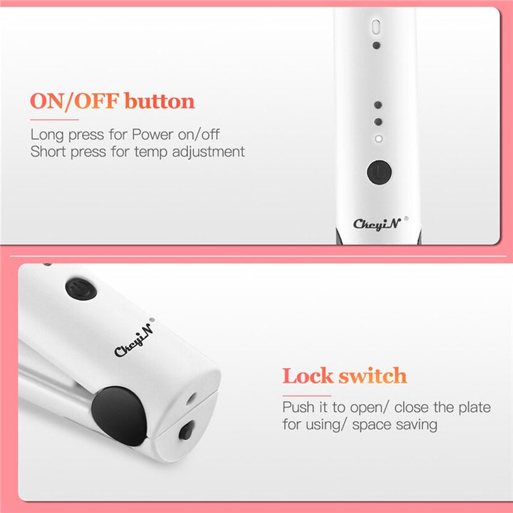 Fer à lisser portable sans fil Iron Plate USB Recharge