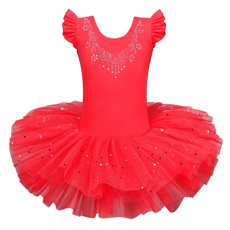 Justaucorps Tutu manches courtes strass et paillettes Kaia