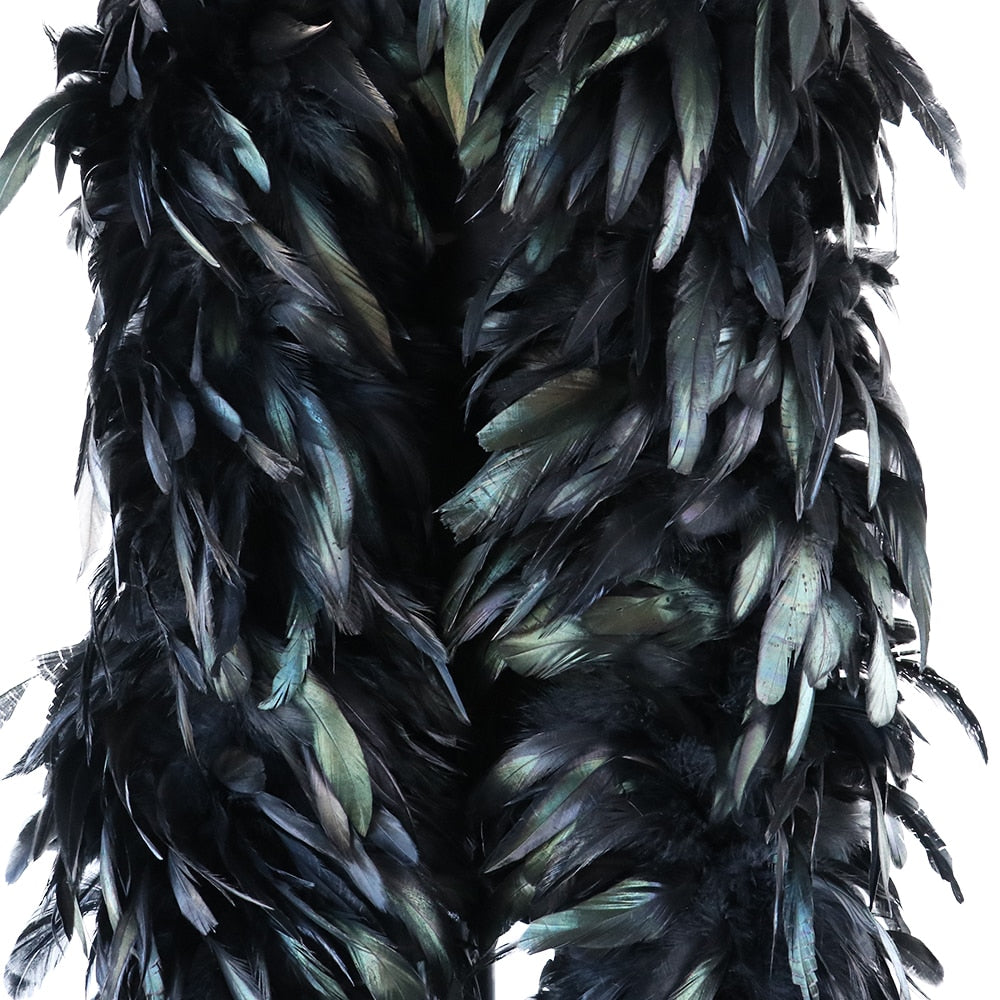 Boa en plumes de coq 2m bicolore