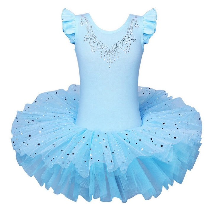 Justaucorps Tutu manches courtes strass et paillettes Kaia