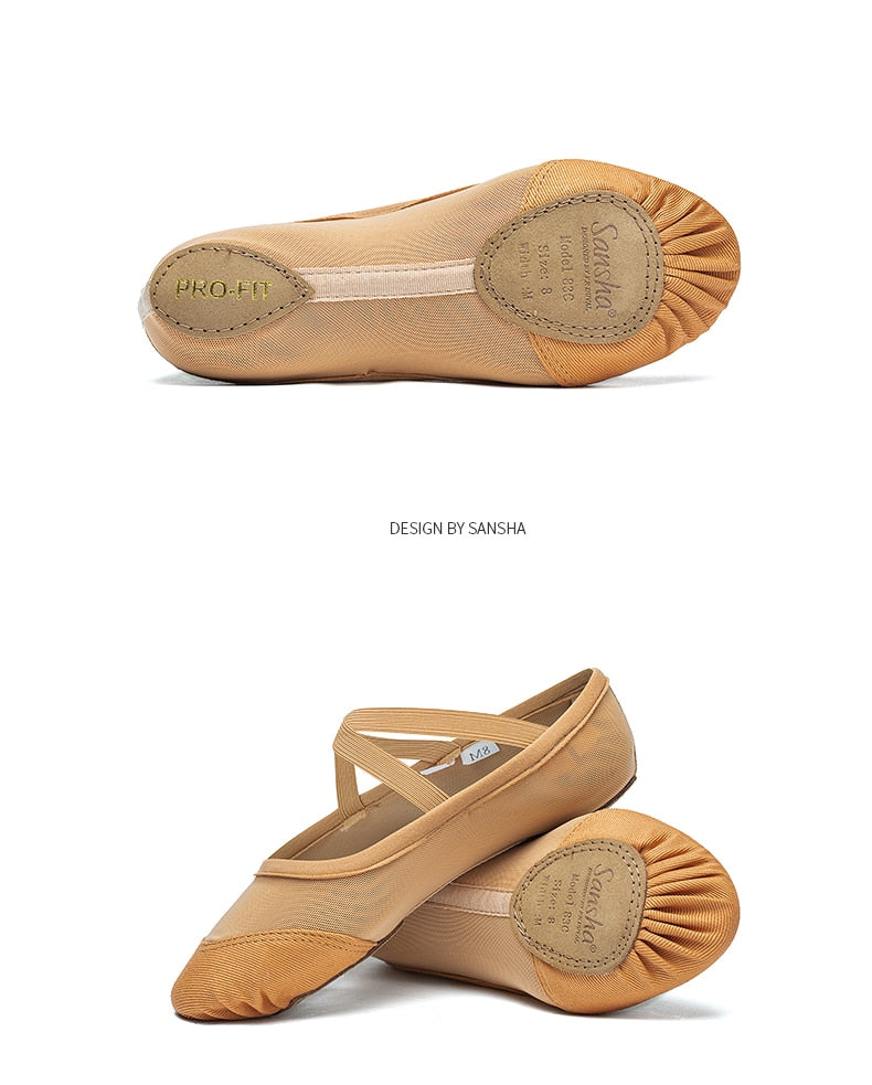 Chaussons demi-pointes bi-semelle microfibre Sansha