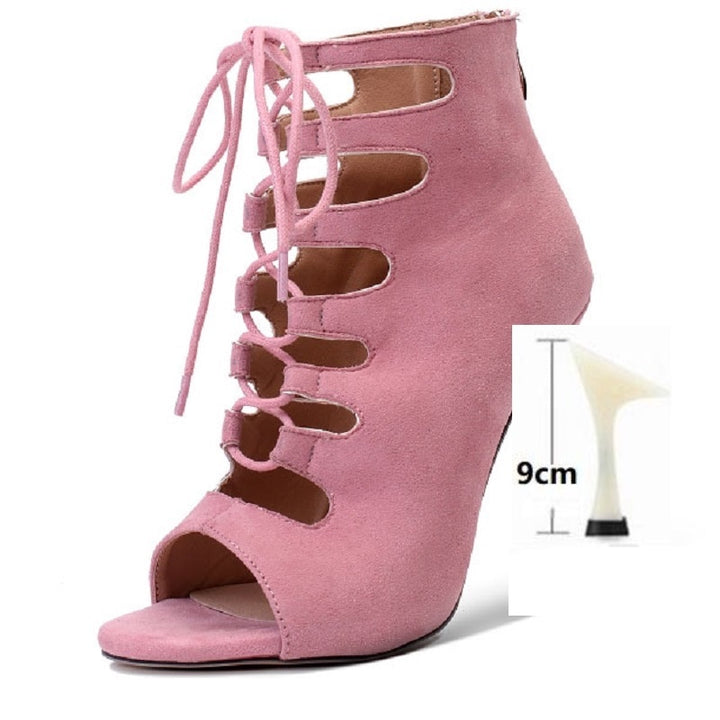 Bottines danse Mathilde rose Talons de 6 à 10cm