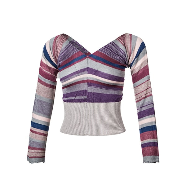 Pull en maille multicolore Sansha 3 coloris au choix