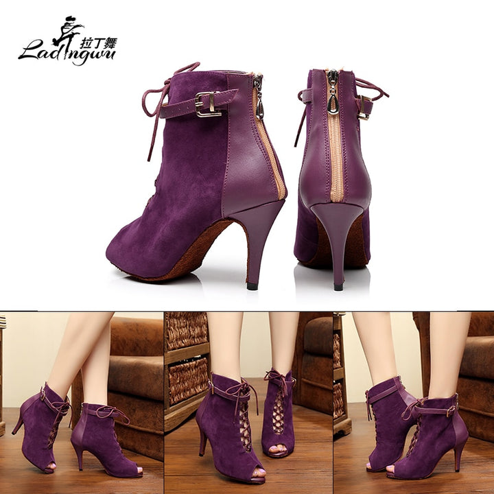 Bottines danse Nora violet Talons de 6 à 10cm