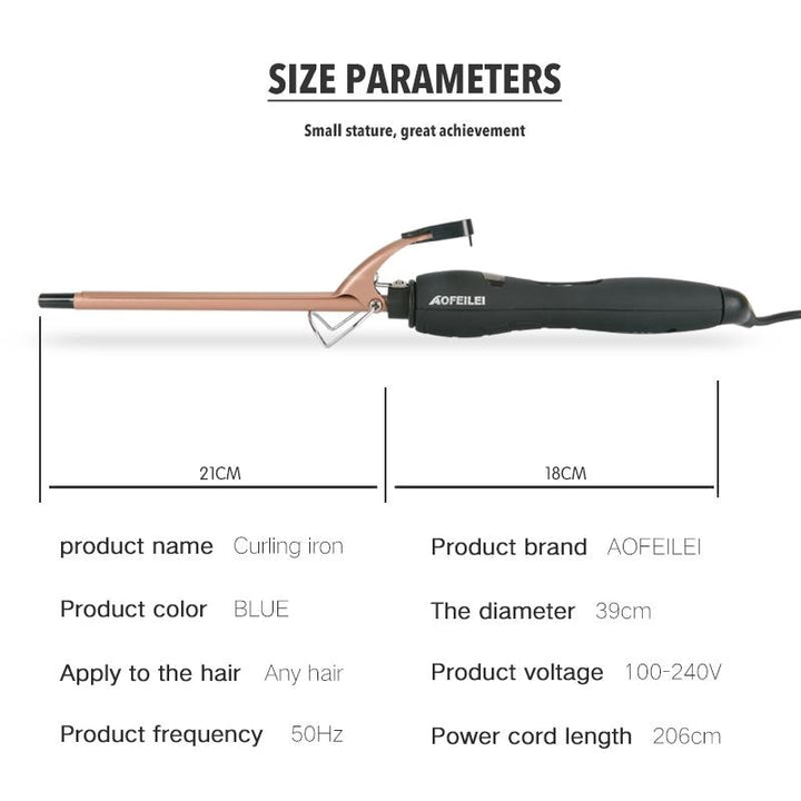 Fer à boucler Curling Iron 13mn 2 coloris bleu ou or